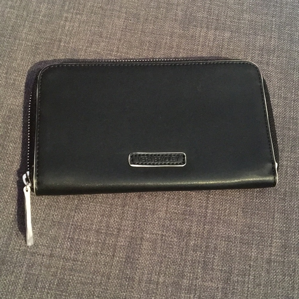 Vera Bradley Accordion Wallet Faux Leather Black